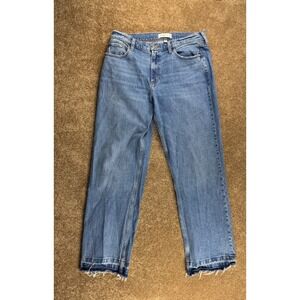 Abercrombie & Fitch Curve Love The Baggy Low Rise Jeans Distressed Hem 31- 12 L